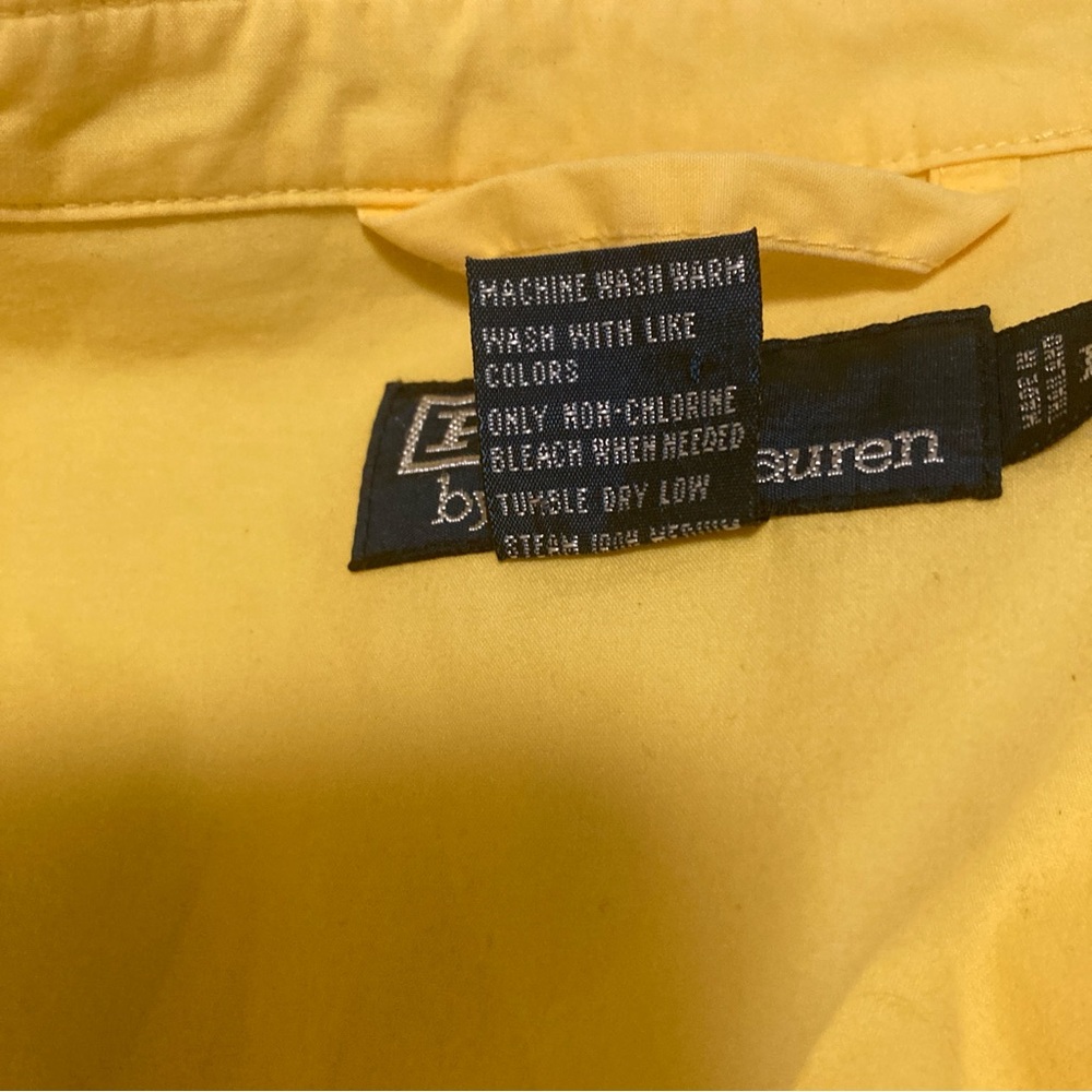 Polo Ralph Lauren Harrington Jacket  Pony Embroidered Yellow Cotton Size L - Picture 15 of 16